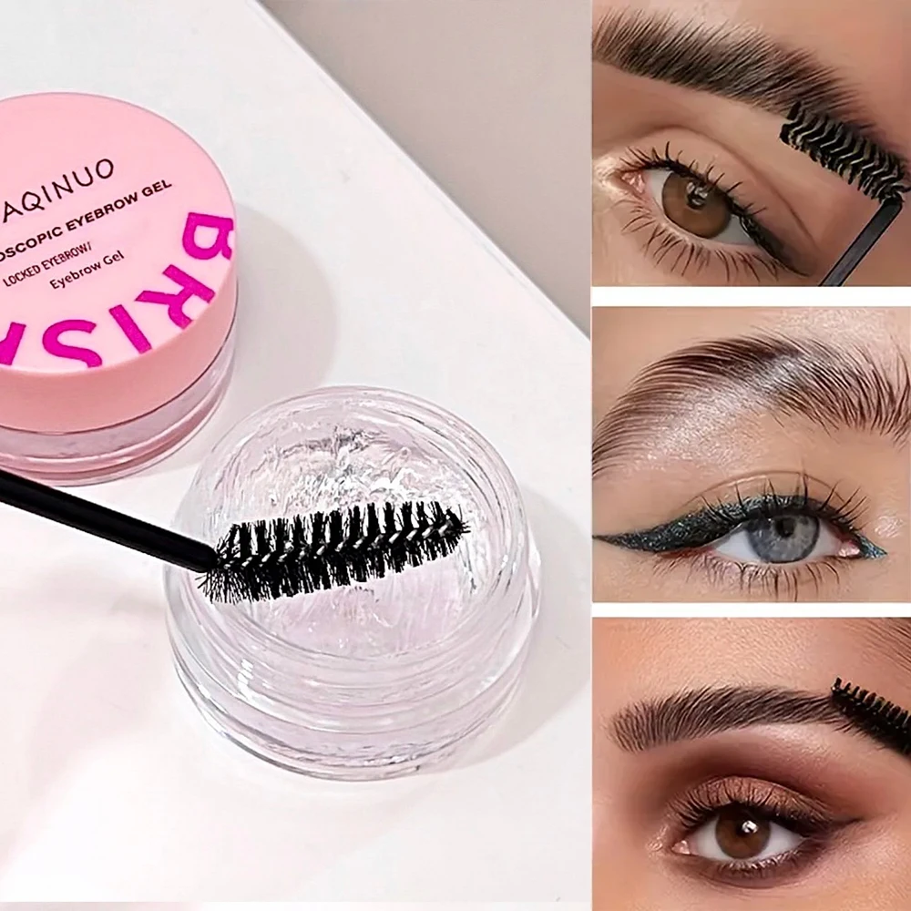 Transparante Wilde Wenkbrauw Styling Gel Wenkbrauw Film Crème Waterdichte Wenkbrauw Gel Zeep Wax Met Borstel Instelling Oogmake-up