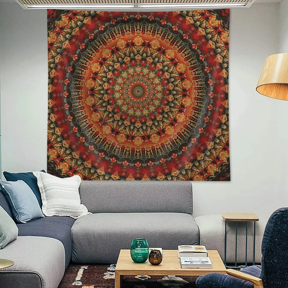 VIKAMA Bohemian Mandala Wandteppich Hippie Wandbehang Blume des Lebens Polyester Stoff Wohnzimmer Schlafzimmer Dekor Boho