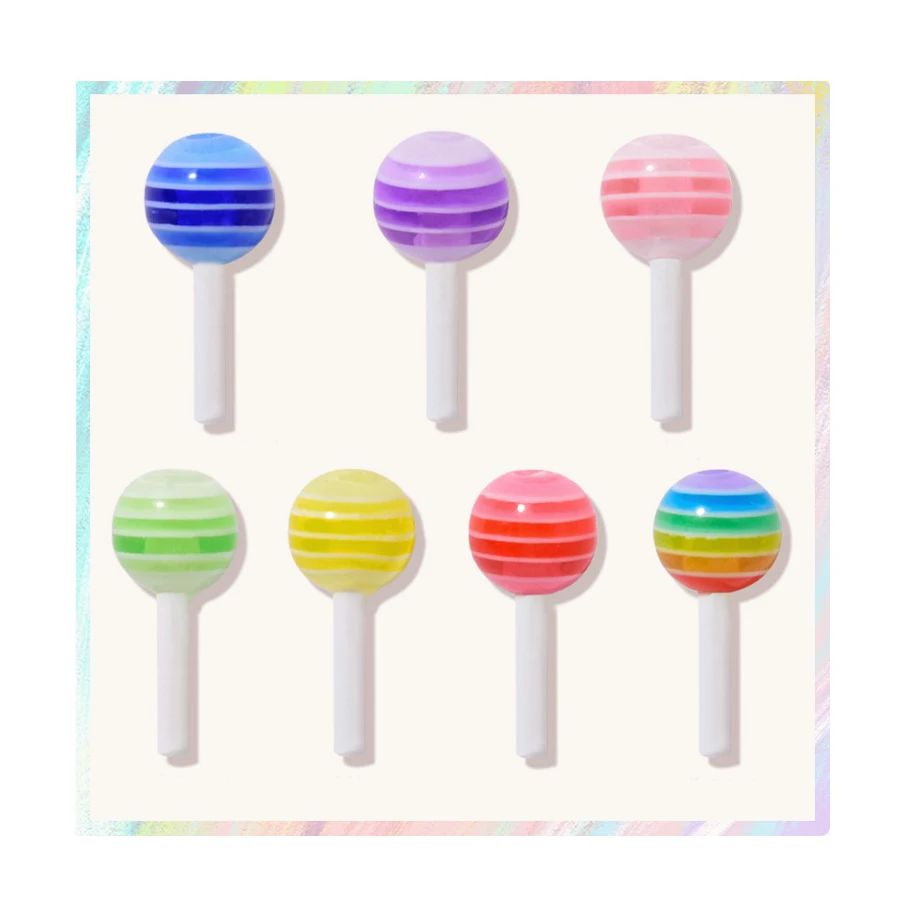 50 Stück Bunte 3D-Lollipop-Nagelkunst-Dekorationen, Candy-Thema, Kreatives Maniküre-Zubehör-Set für Nagelkunst-Dekoration – Detail 6