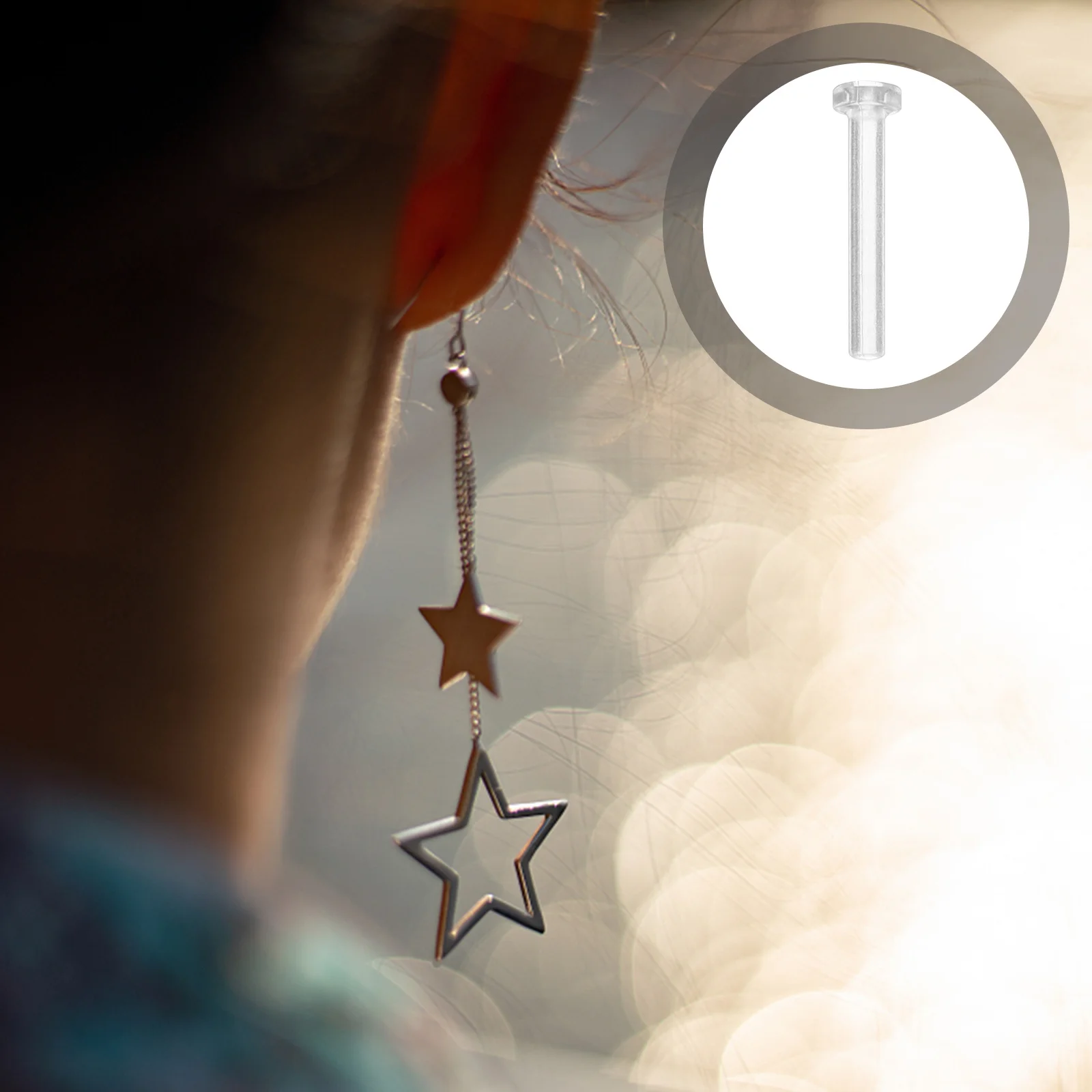 

50Pcs Ear Pin Sleeves Clear Earring Backs Anti-Allergic Plastic Stud Earring Backings Safe Skin Ear Ring Back Replacement