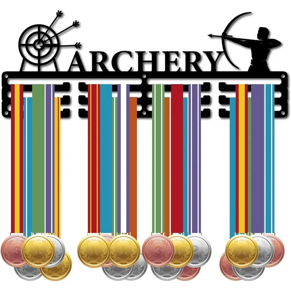 Archery Medal Hanger Display Sports Medal Holder Over 60+ Medals Award Iron Holder Rack Frame Wall Mounted Hanging for Medalist