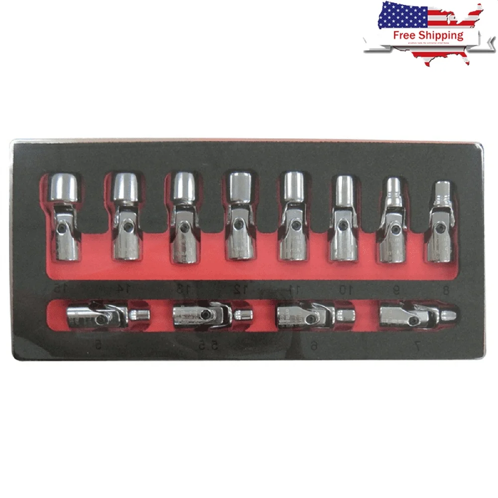 

Набор 6-точечных гибких головок с приводом 1/4 дюйма, полная полировка, технология поверхностного привода, гибкое соединение, трудно досягаемости