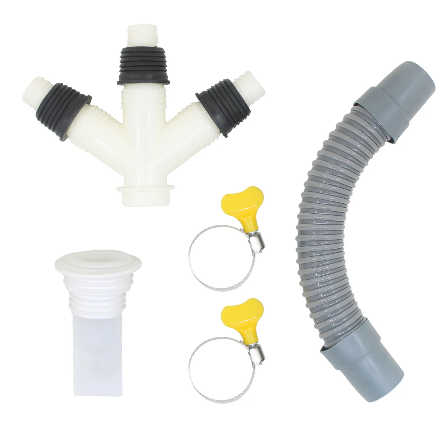 Washing Machine hose outlet inlet adapter pipe connector basin drain tee joint Splitter Connector Drainage Hose Coupling