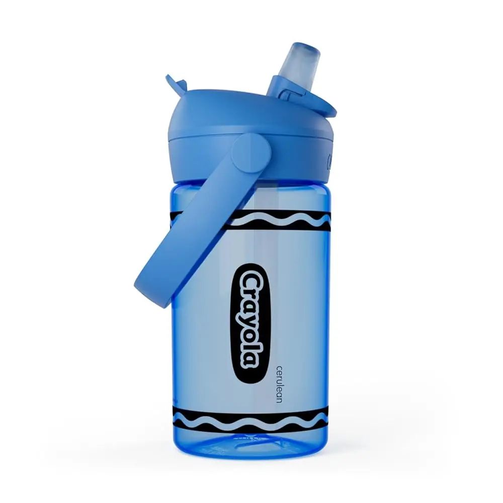 

Crayola Flip Straw Kids Tritan Renew Water Bottle Cerulean, 14oz