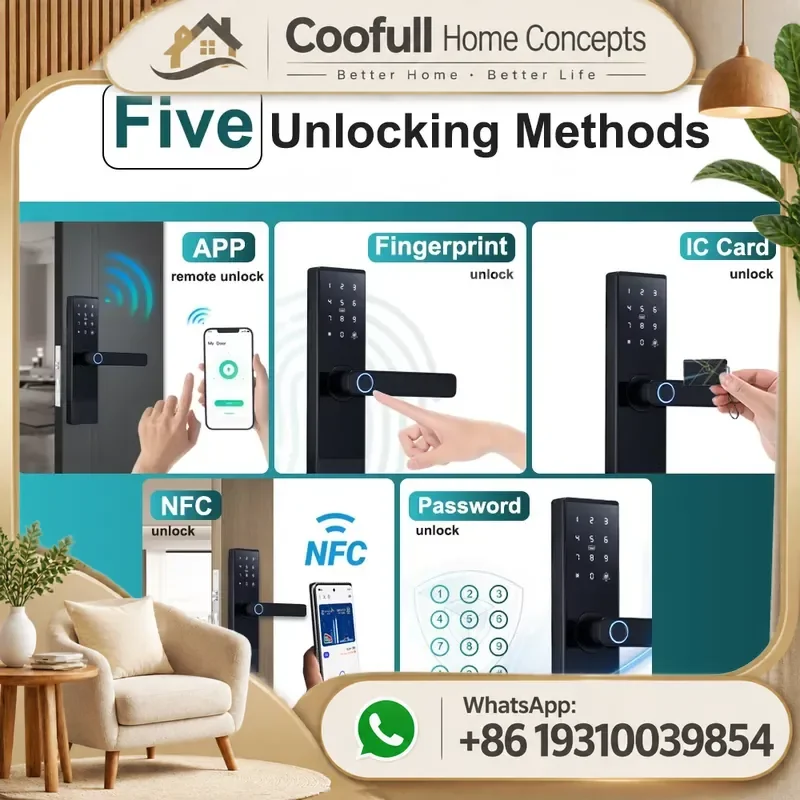 Tuya Smart Door Lock Biometric Fingerprint Low Noise Keyless Entry Digital Code For Apartment Room Home Security