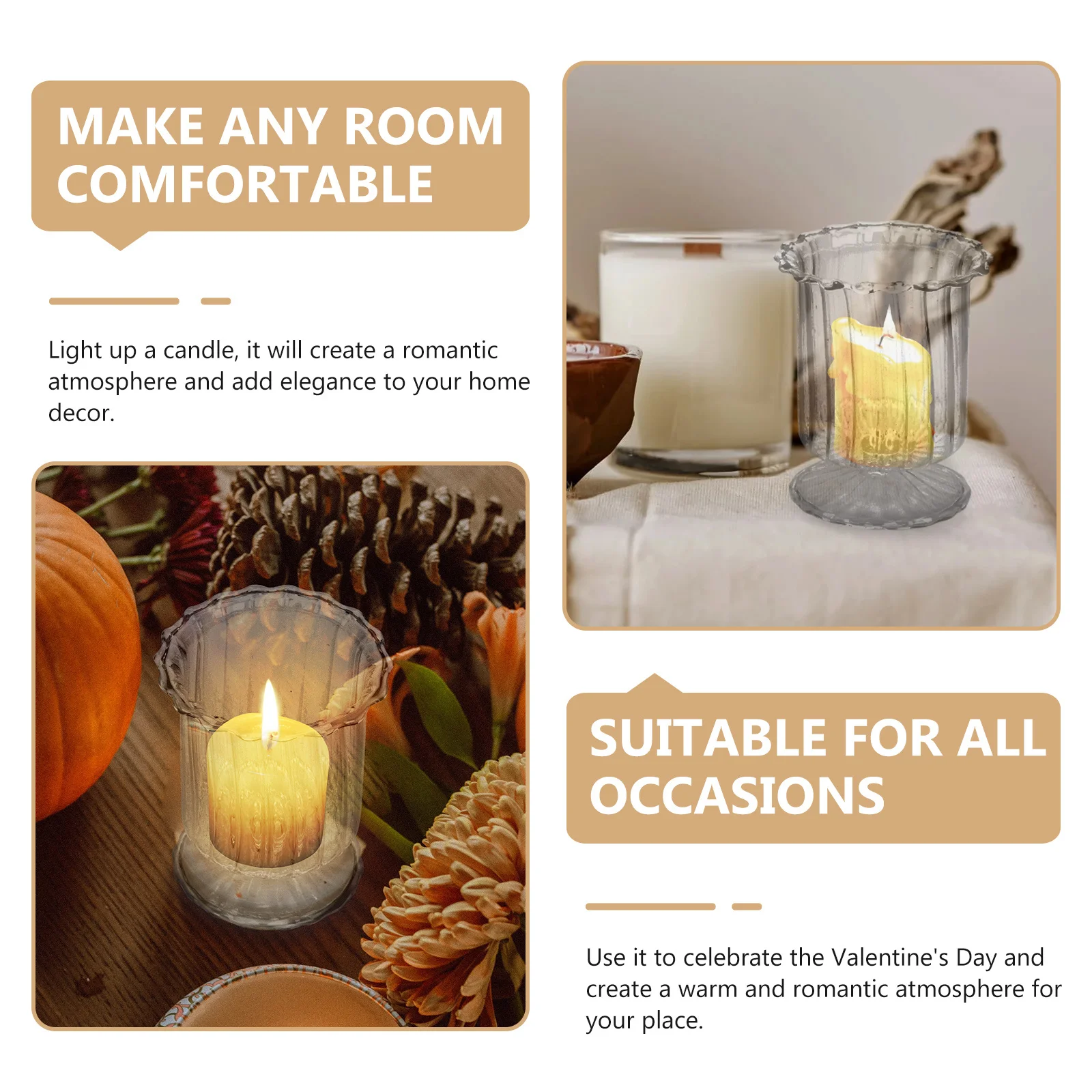 حامل أكواب زجاجي لديكور المطبخ في غرفة المعيشة، شمعدان عشاء رقيق، زينة طاولة الحفلات، ضوء الشموع لسطح المكتب #3