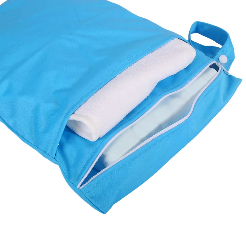 30*40CM Wet Dry Bag Baby Fralda Solid Color Storage Bags Double Zipper Pockets Portátil Impermeável Fralda Saco Mamãe Sacos para Bebê