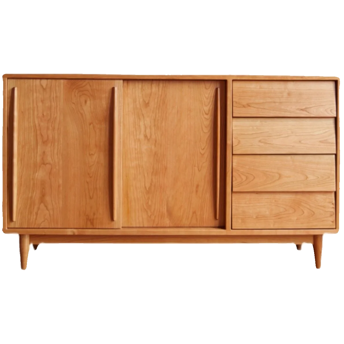 

Nordic Cherrywood Sideboard Cabinet Living Room Solid Wood Entrance Cabinet Bedroom Wood Color Storage Cabinet