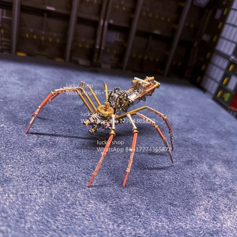 Stylish Mechanical Insect Spider Metal Model, DIY Handmade Assembly Ornament - view 2