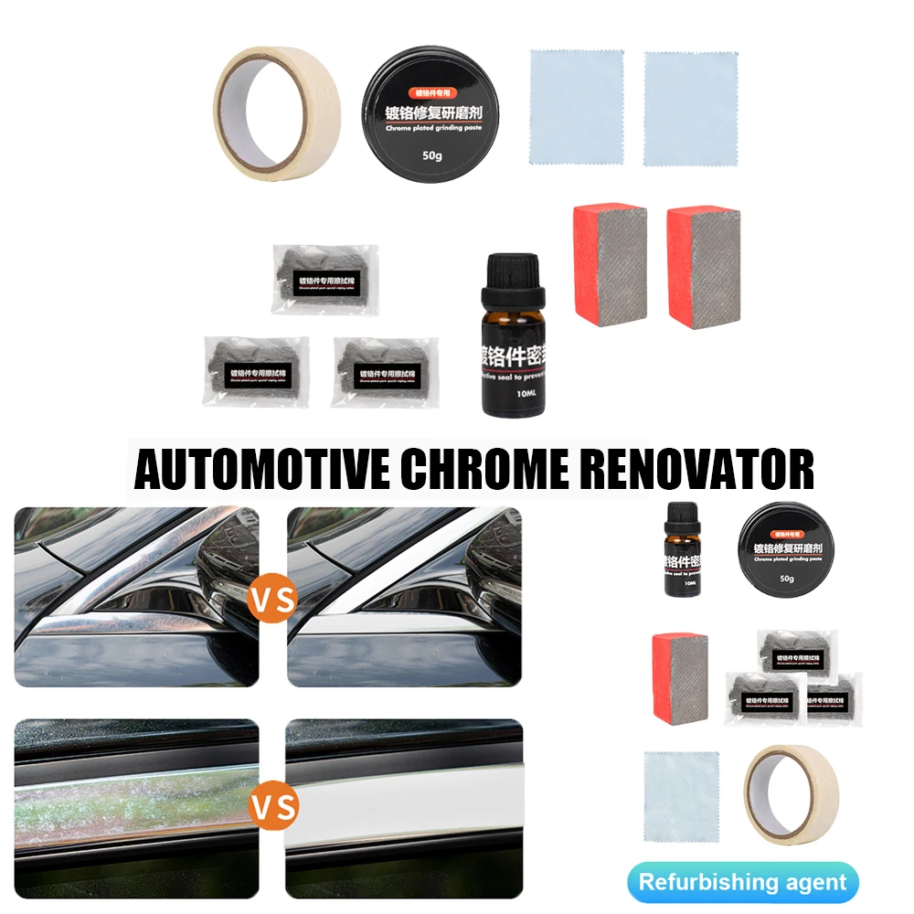 Car Chrome Repair Agent Chrome Strip Stains Oxidation Removal Rust Remover Chrome Trim Refurbishment Care For Car Paint Care