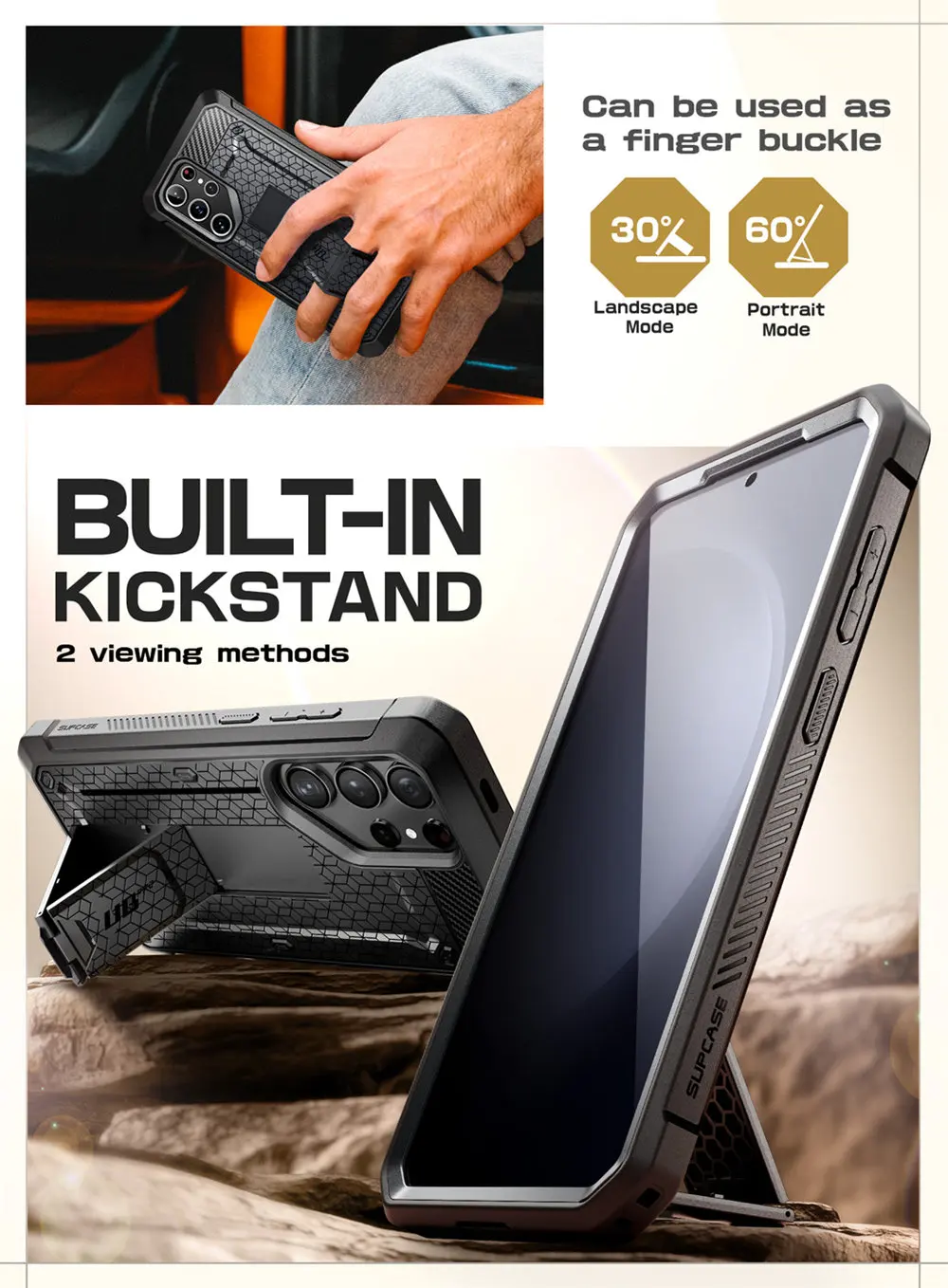 For Samsung Galaxy S24 Ultra Case 2024 SUPCASE UB Pro Full-Body Dual Layer Rugged Belt-Clip Case with Built-in Screen Protector
