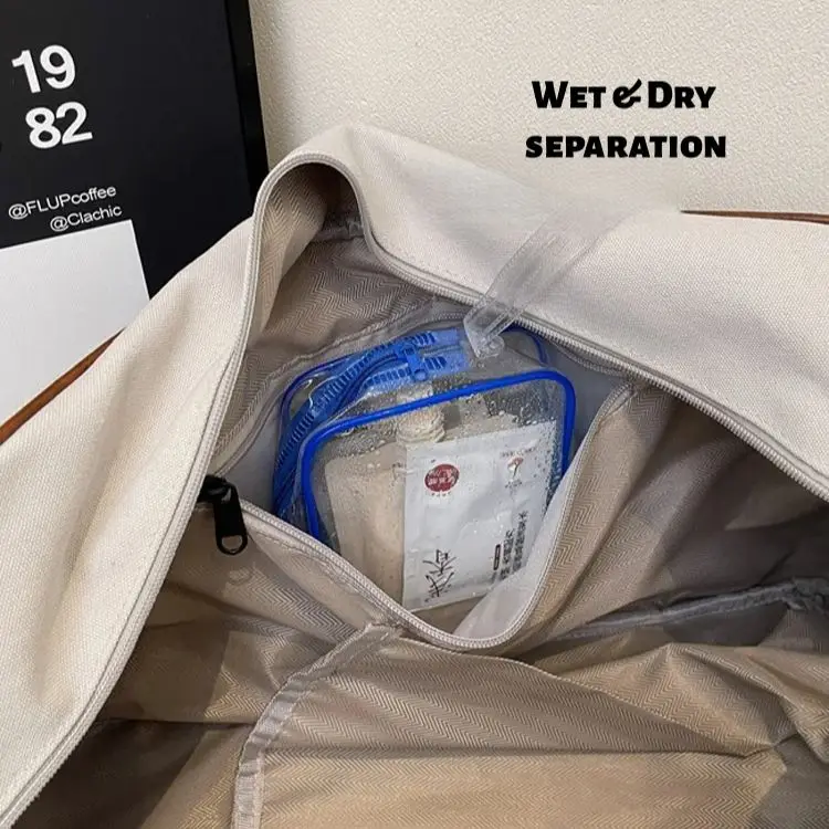Sac de voyage en toile portable, compartiments secs et humides, sac de sport léger pour Fitness, grande capacité, sac à bagages pour courte course