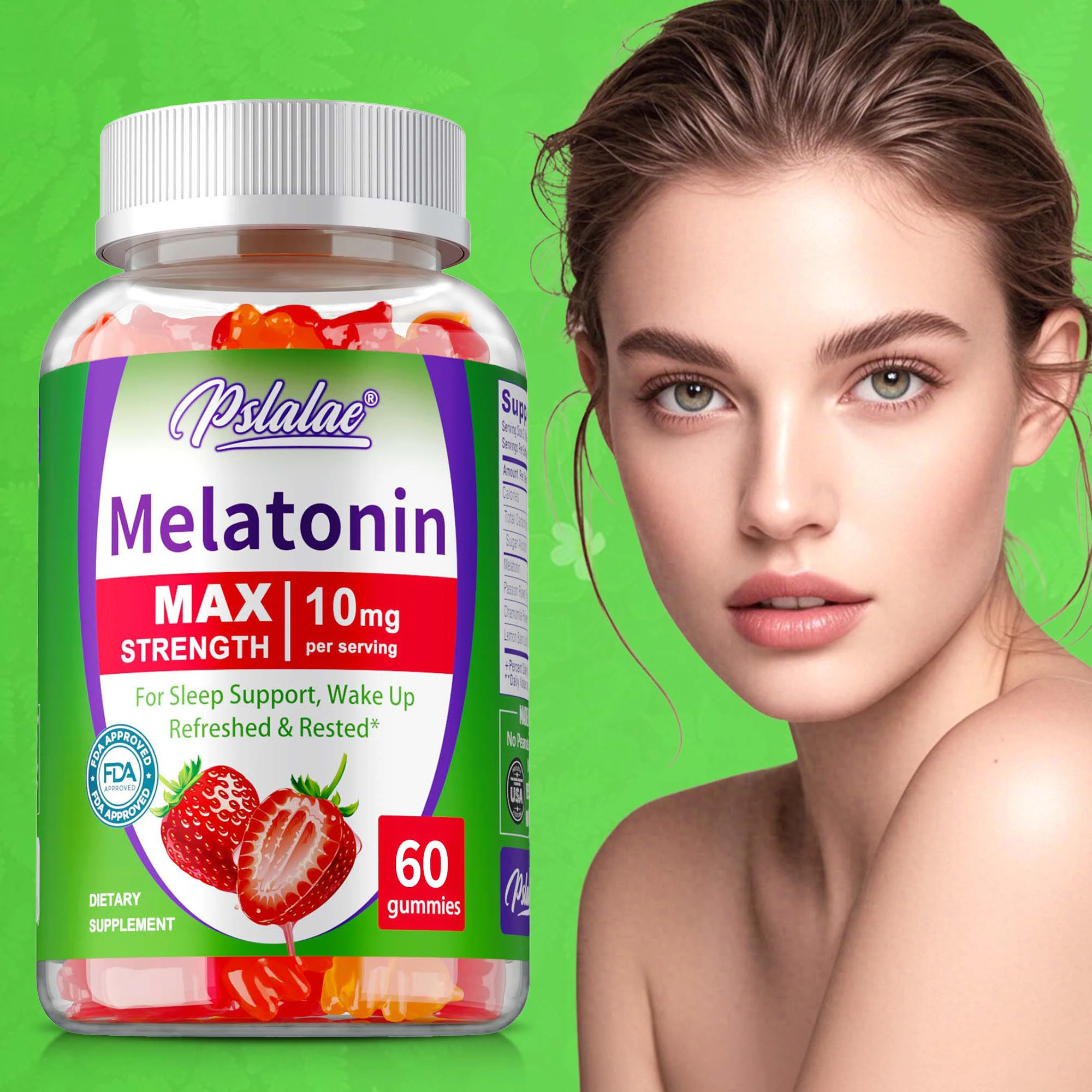 

Melatonin 10mg - Improve Sleep Quality,Support Sleep and Help You Fall Asleep Faster - 60 Gummies