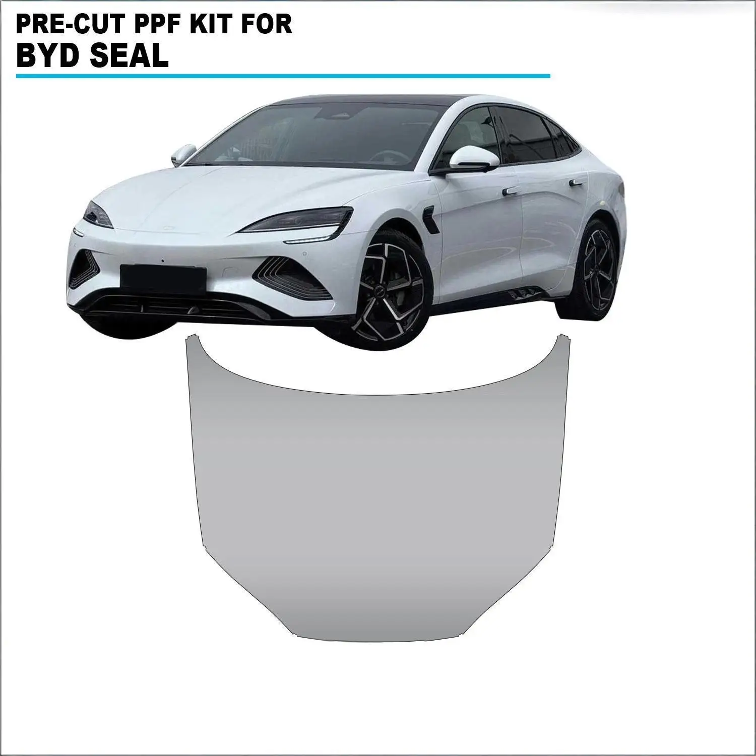 

Для BYD Seal 2021-2024 комплект предварительно вырезанного PPF из ТПУ, устойчивая к царапинам прозрачная защитная пленка для капота переднего бампера двигателя