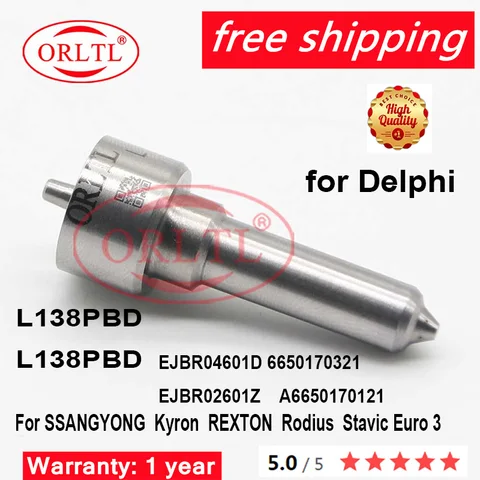 Новое дизельное сопло L138PBD L138PRD для инжектора Ssangyong Kyron Rexton EJBR04601D EJBR02601Z A6650170321 A6650170121 Euro 3