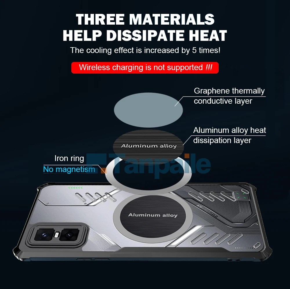 Etui chłodzące z magnetyczną ochroną przed wstrząsami i rozpraszaniem ciepła do Infinix GT 30 Pro / Infinix GT 20 Pro — zdjęcie produktu 3