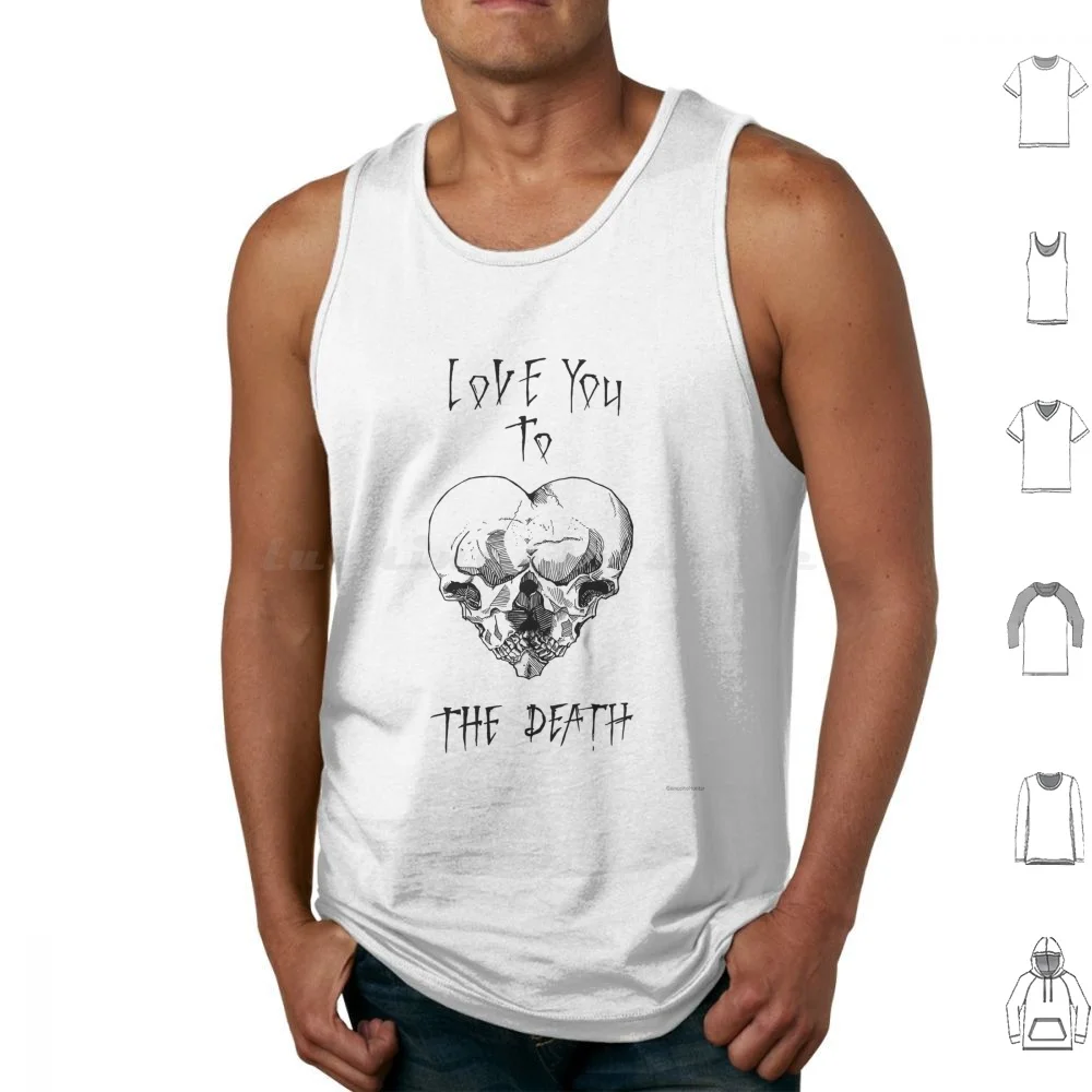 Love To The Death Tank Tops Vest Sleeveless Valentines Day San Valentin Heart Corazón Skull Calavera Creepy Siniestro
