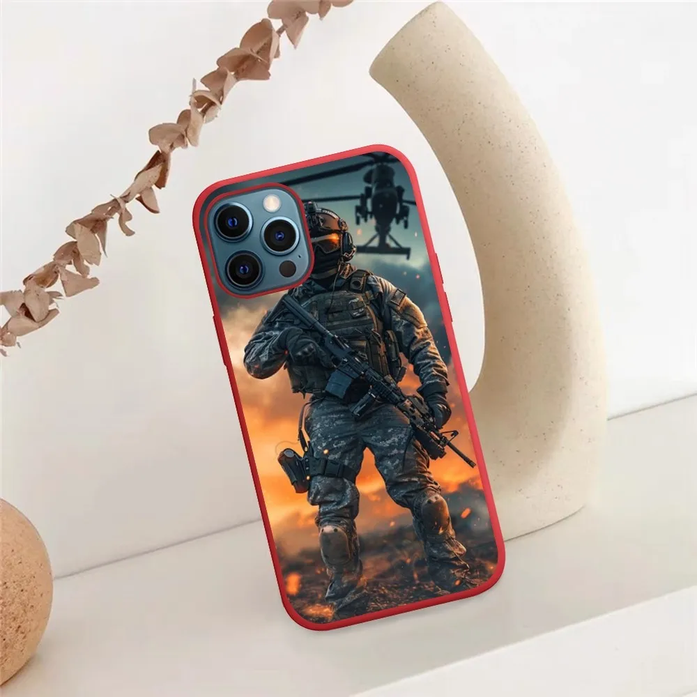 Military Army Special Forces Phone Case For IPhone 14 11 12 13 Mini Pro Xs Max 8 7 6 6S Plus X XR Solid Candy Color Case