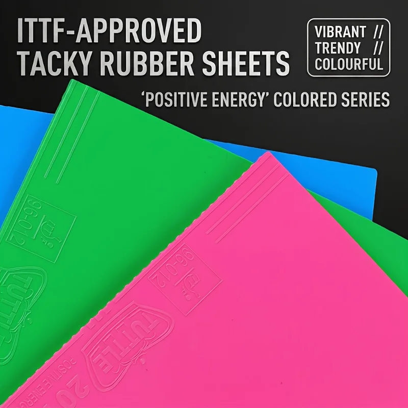 Tuttle Positive Energy Colorful Sticky Rubber, High Elasticity Rubber, Table Tennis Racket Rubber with Inner Sponge image 2