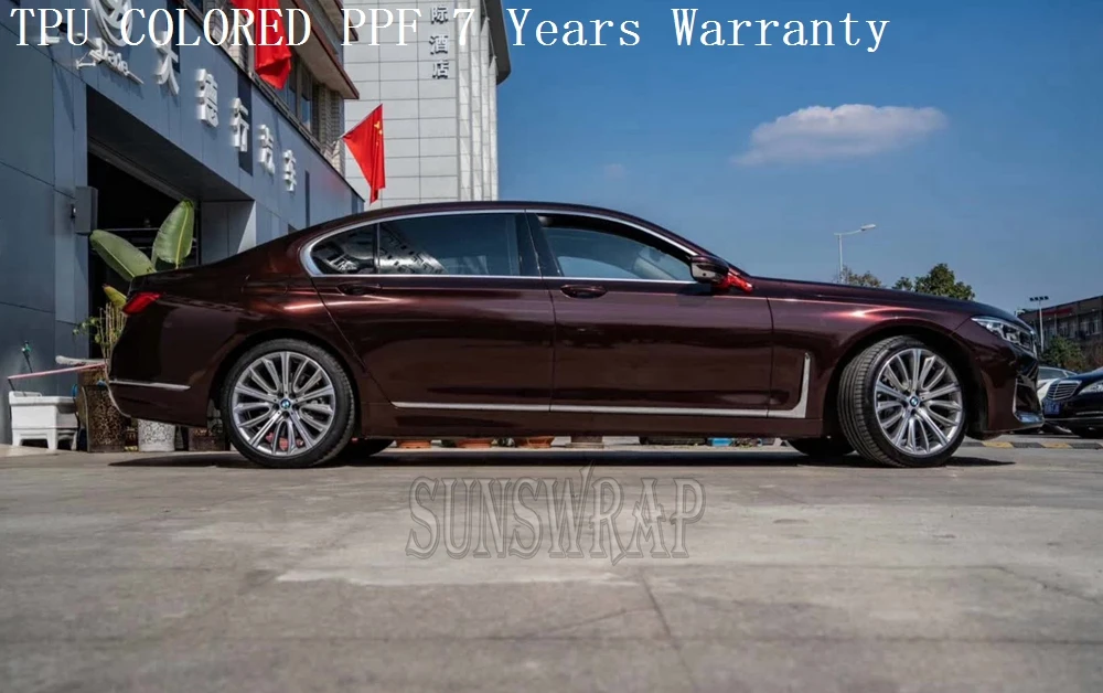 

High Gloss Self-Healing TPU Brocade Red PPF Protective Film for Vehicles, Ships, Airplanes | Easy Wet Wrap 5x52ft/roll