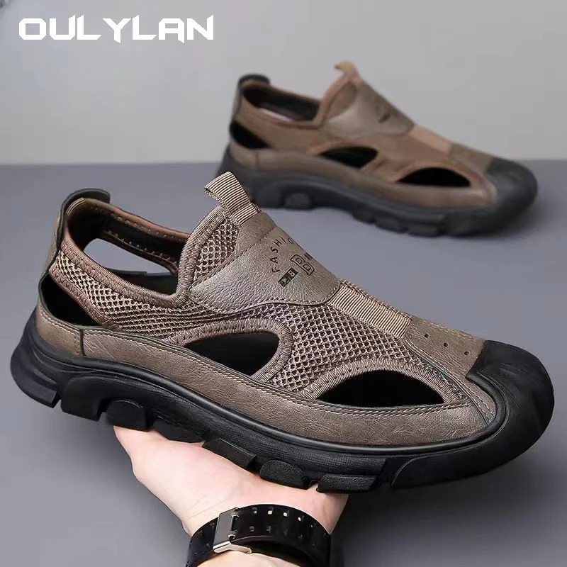 Men\'s Breathable Sports Shoes Beach Sandals New Outdoor Trendy Sandals Summer Mesh Hollow Casual Outerwear Shoes