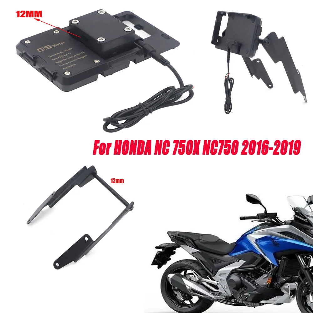 

For HONDA NC 750X NC750 2016-2019 Stand Holder Smartphone Mobile Phone GPS Plate Bracket