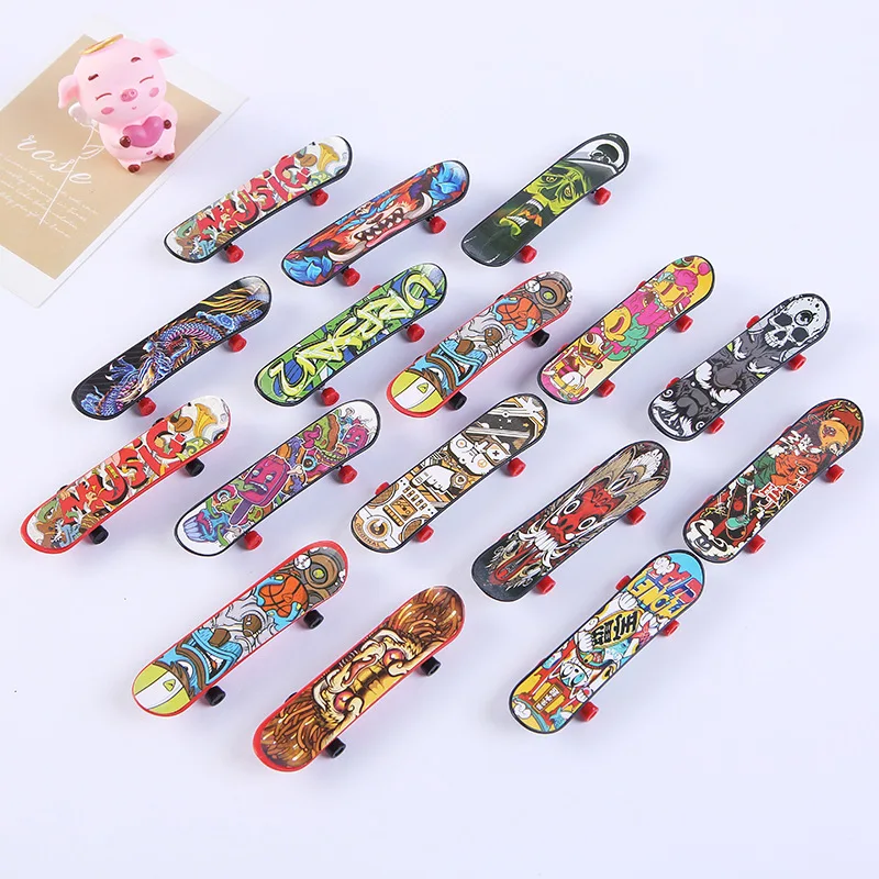 Skate de plástico para crianças, mini skate board, pontas dos dedos, brinquedo de novidade, presentes para crianças, menino, 10pcs