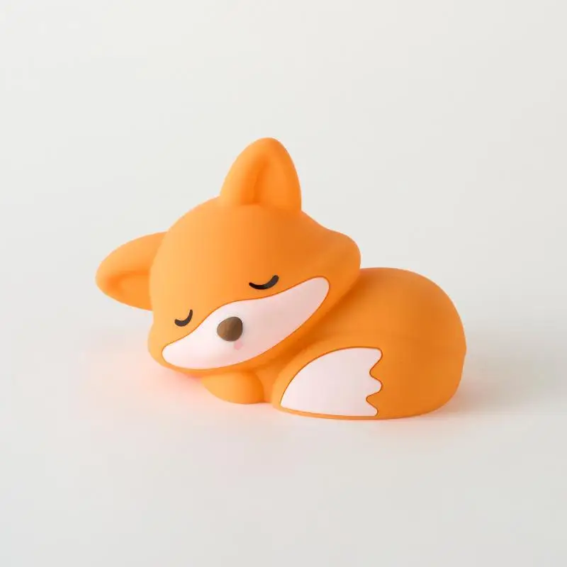 1 Set Fox Night Light Silicone USB Charging Tap Light Home Art Decoration Bedroom Bedhead Atmosphere Light Friend Birthday Gift