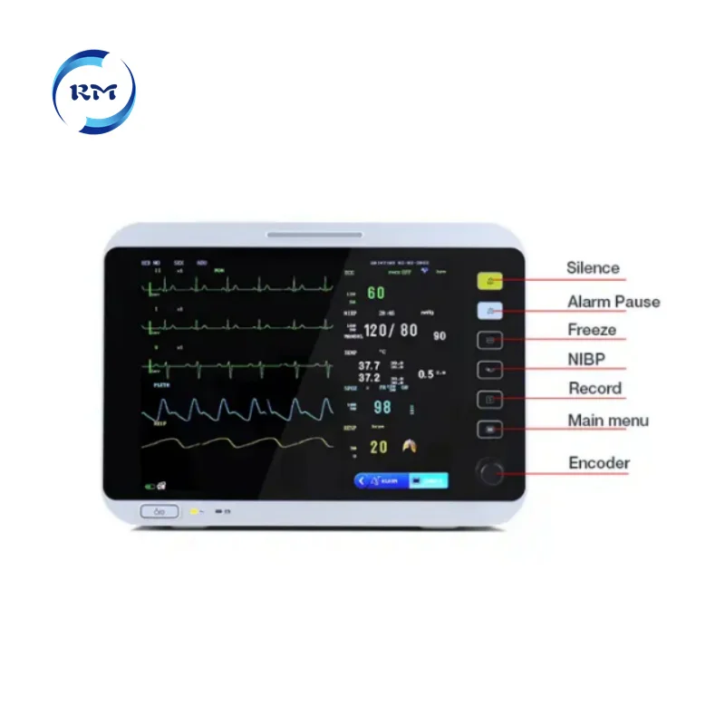 Monitor multiparámetro para mascotas veterinarios Rayman, pantalla táctil de 12,1 pulgadas, Monitor portátil de signos vitales para UCI veterinario de animales