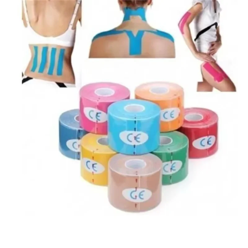 1 Roll 5mx5cm Kinesiology Tape Adhesive Therapeutic Athletic Muscle Bandage Sports Cotton Elastic Sticky Strain Tape