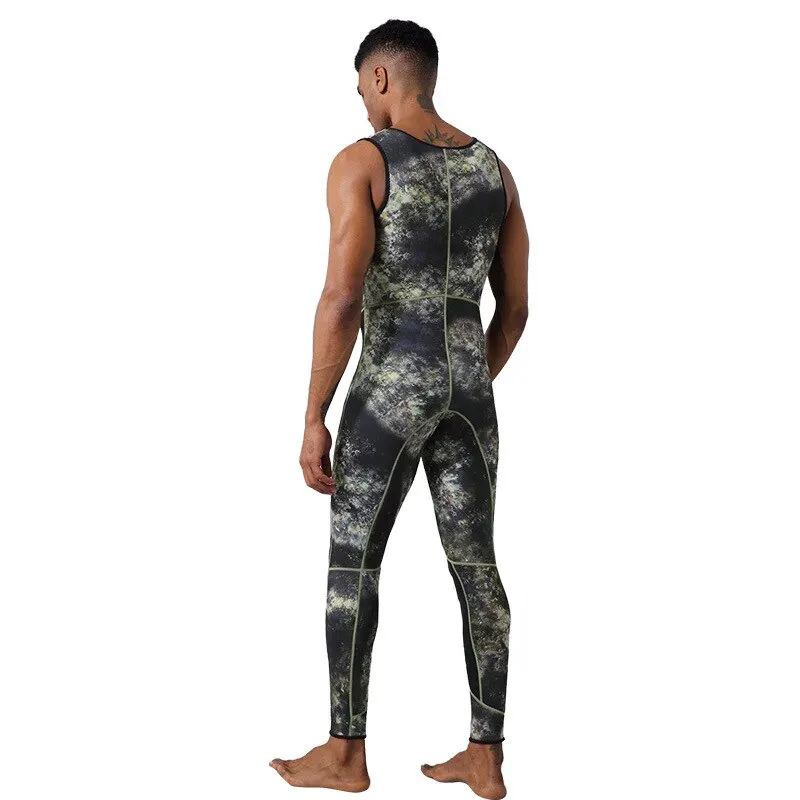 Neoprenanzug, 3 mm, Camouflage, langärmelig, mit Kapuze, 2-teilig, aus Neopren, zum Tauchen, für Herren, hält warm, Tauchanzug, Badebekleidung – Detail 12