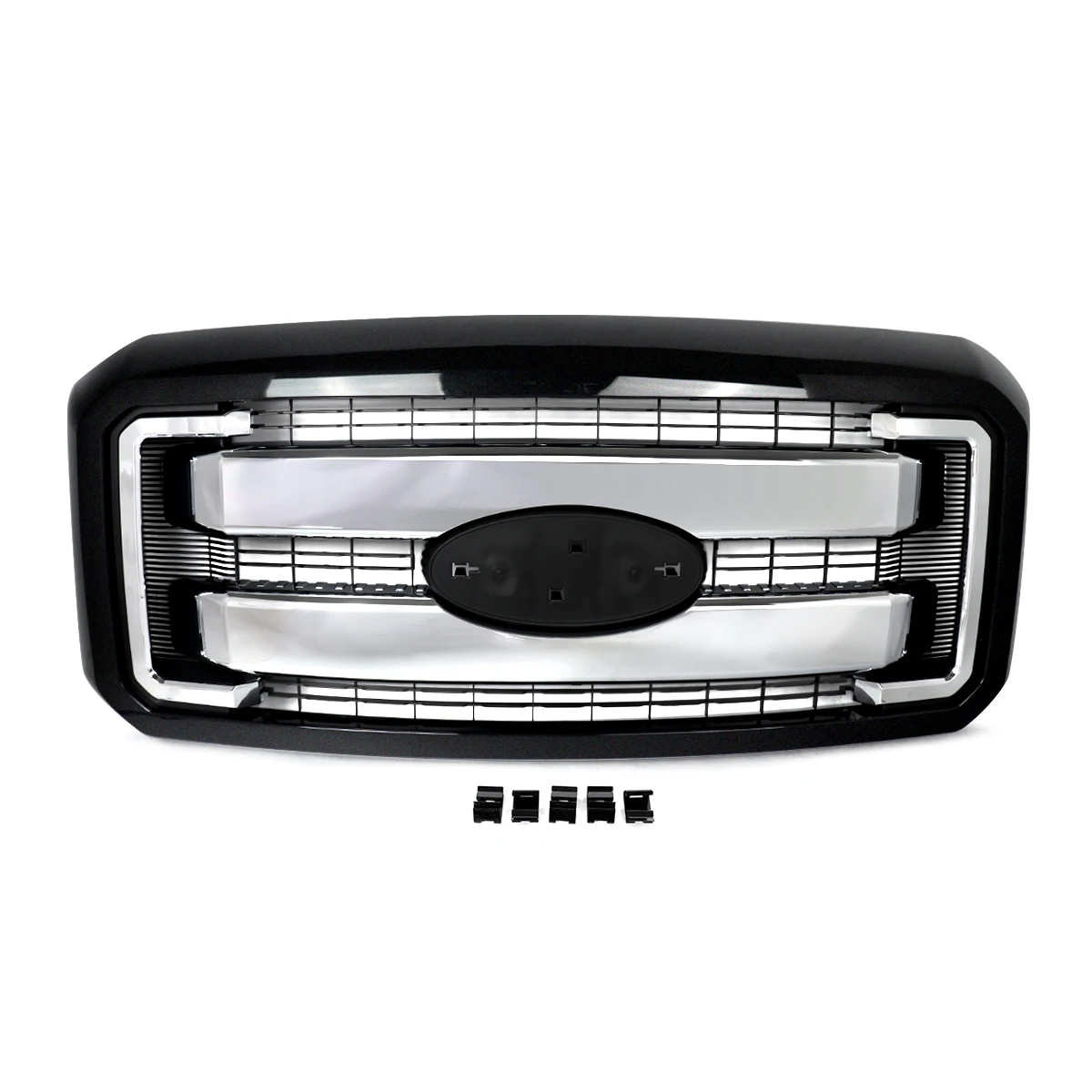 Front Grille Assembly Modified For Ford F250 F350 F450 F550 Super Duty 2011-2016 Tuxedo Black UH Front Bumper Upper Racing Grill