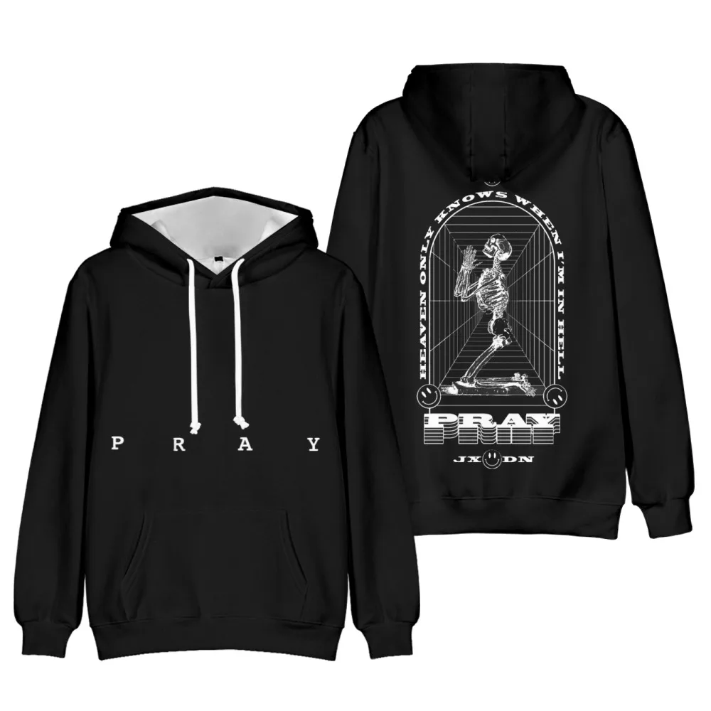 Jaden Hossler Merch Angels & Damons Hoodie 90s Social Media Star Jxdn Merch Black Sweatshirt 3D Clothes Plus Size