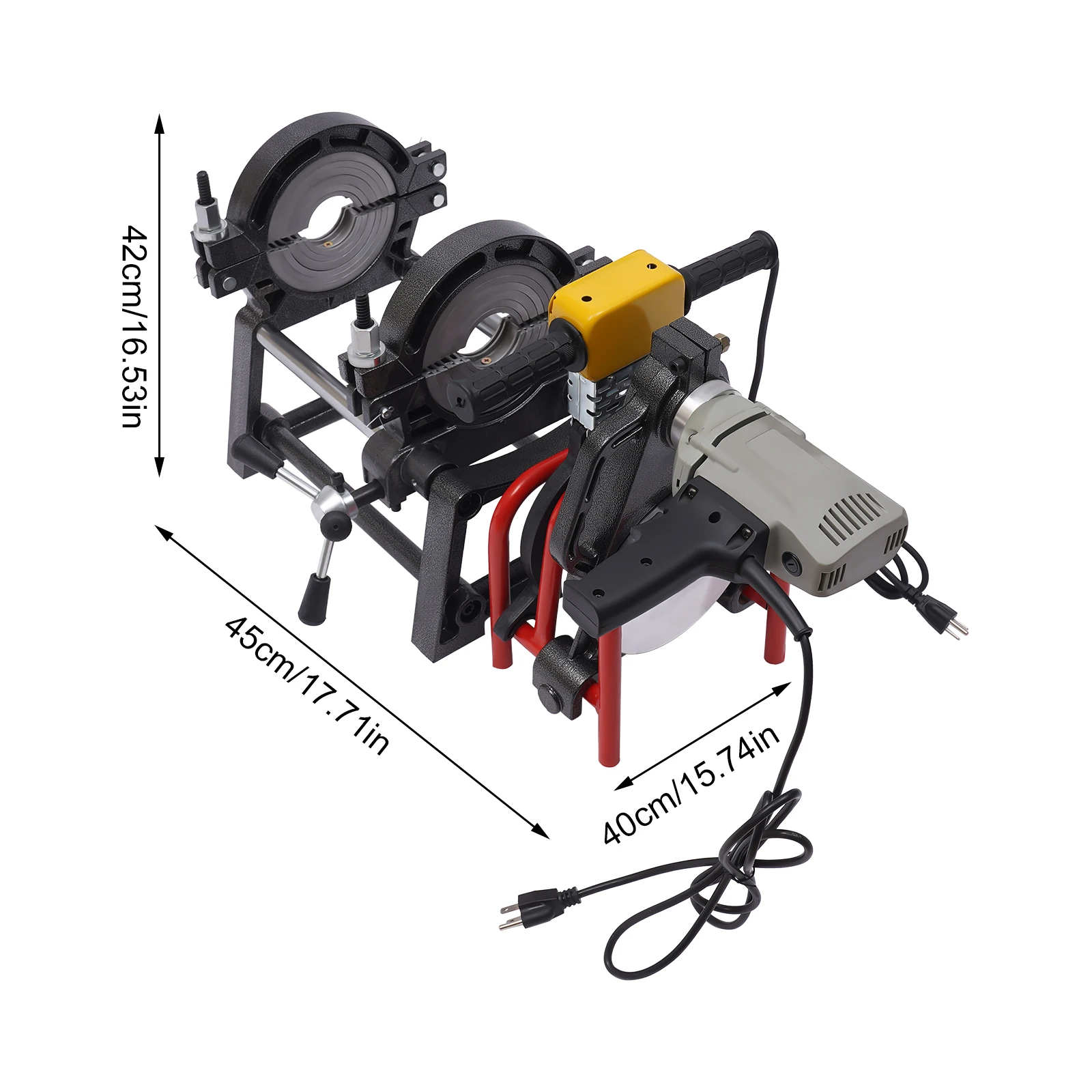 เครื่องเชื่อมฟิวชั่นท่อ HDPE PP PE เครื่องมือเชื่อมฟิวชั่นแบบแมนนวล