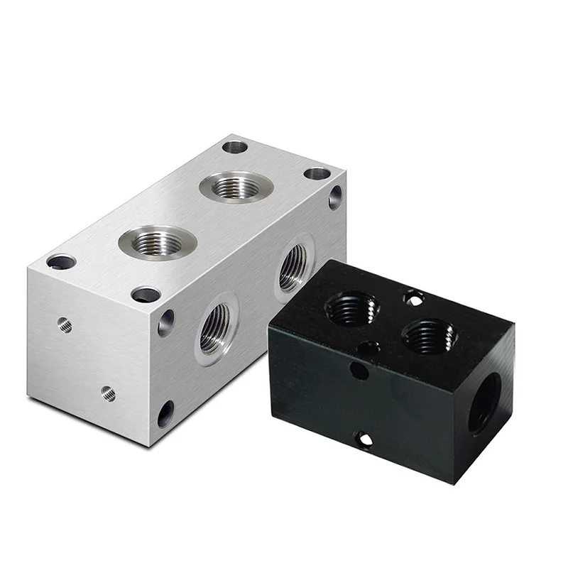 CNC machining custom stainless steel multi-screw hole hydraulic valve block with hole oil circuit manifold block set