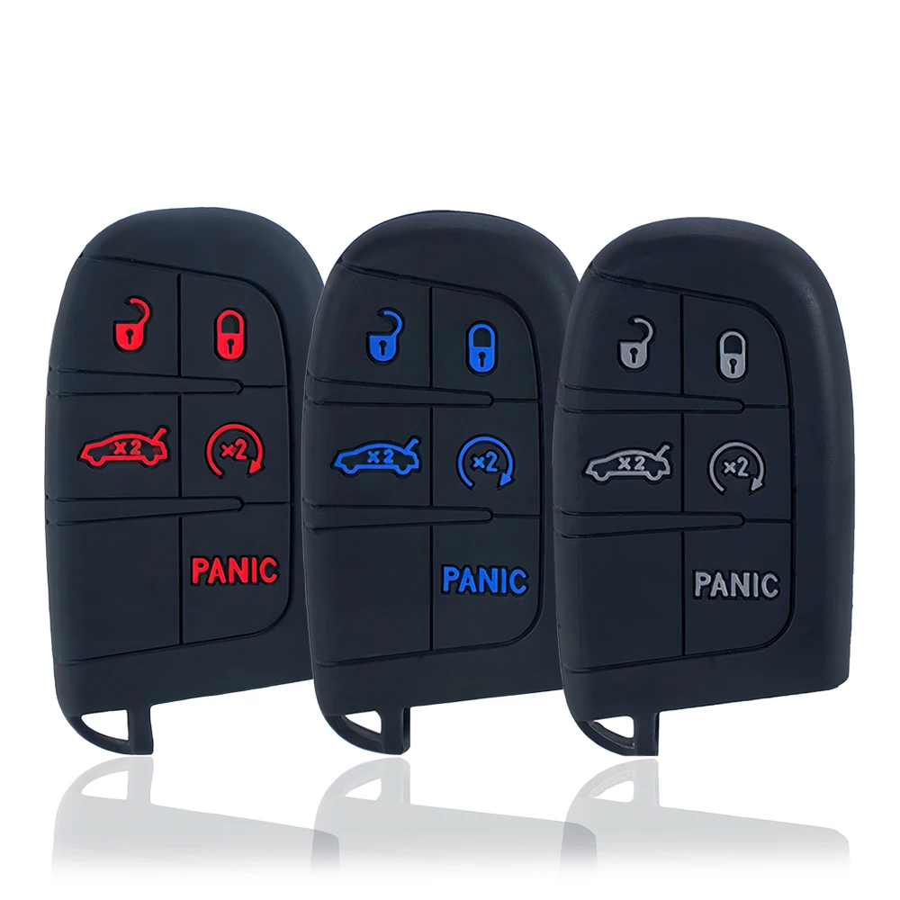 Silicone Car Key Case Cover for Jeep Grand Cherokee Renegade Fiat Freemont Dodge Charger Challenger Durango Journey