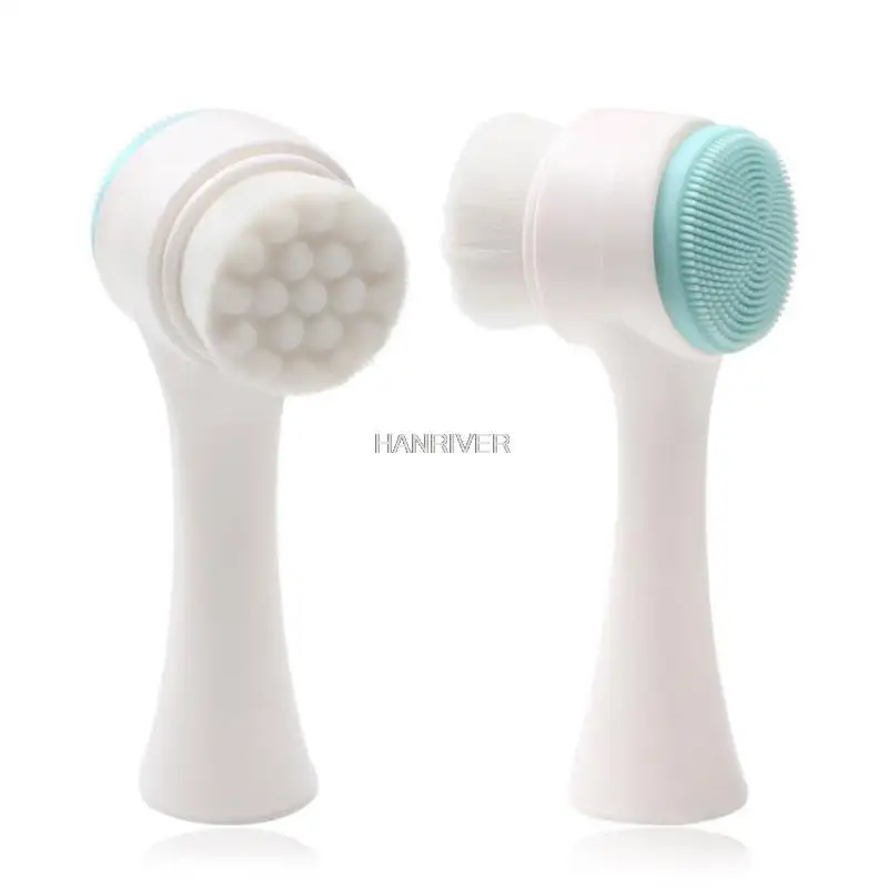 1pcs Skin Care Tool Double Side Silicone Cleansing Facial Brush Face Exfoliating Spa Massage Deep Pore Skin Care  Beauty Tools