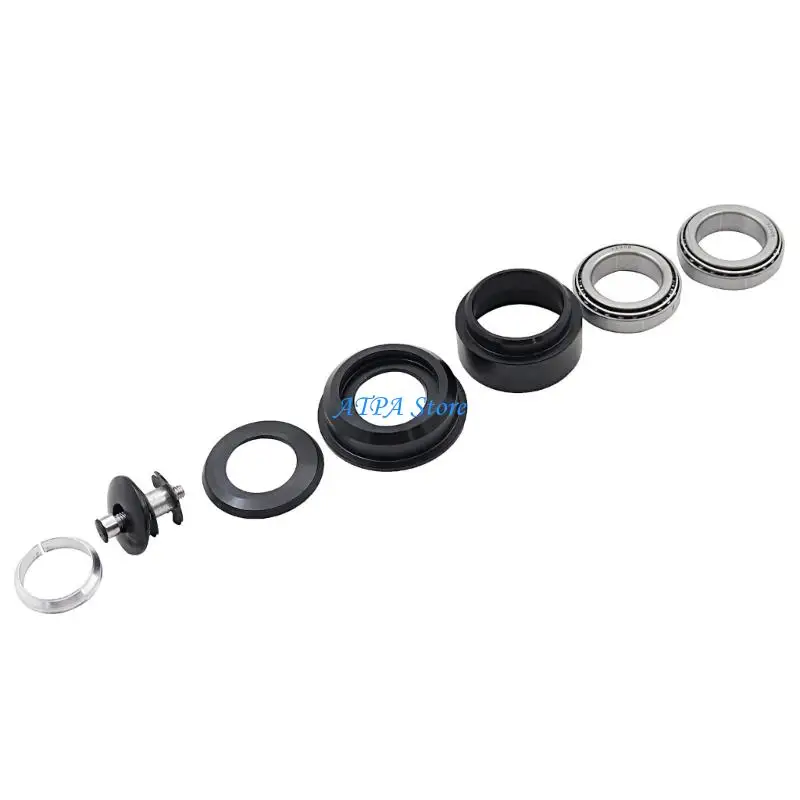 U13C Motorcycle Steering Column Bearing Set, Steering Stem Repair with Steel Bearing Pieces, Collar Components, and Support