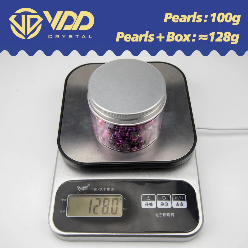 VDD 30/60/100/200g Großhandel Gemischte Größen ABS Halbrunde Perlen Flache Rückseite Perlen Farbige Harz-Strasssteine für Nagelkunst, Basteln und DIY-Dekoration – Detail 5