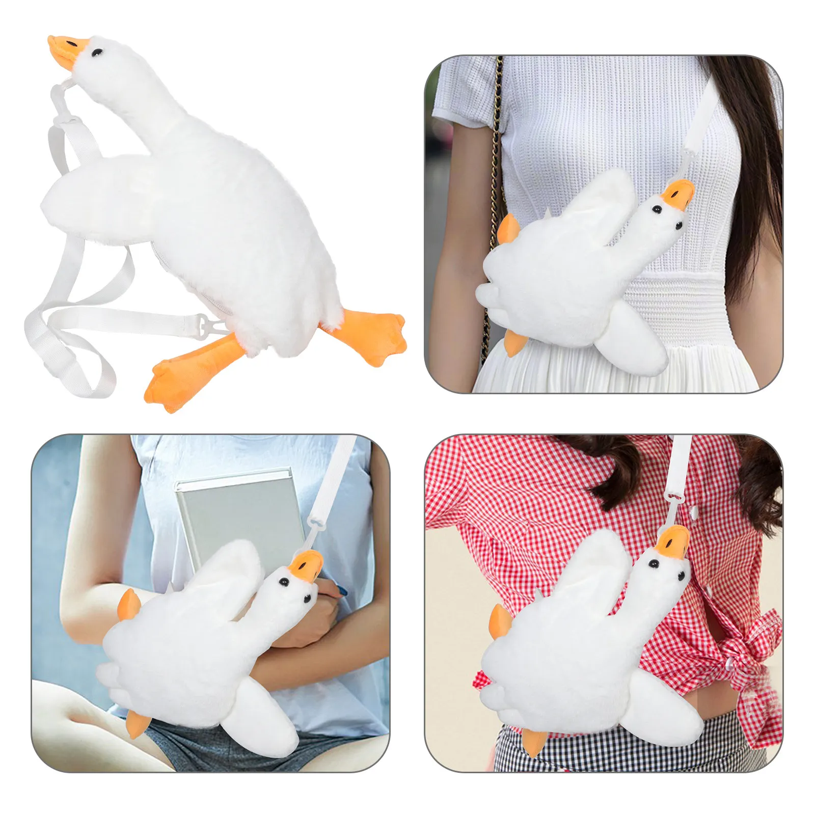 

Charming Crossbody Bag White Cute Shoulder Purse Playful Design for Women Girls Urban Commute Ideal Gift for Special Occasions