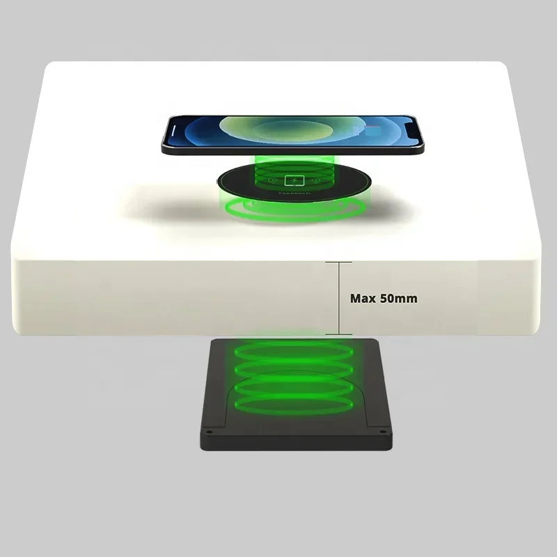 Invisible Long Distance Hidden Under Table Fast Charging Wireless Phone Charger Through 50Mm Desk