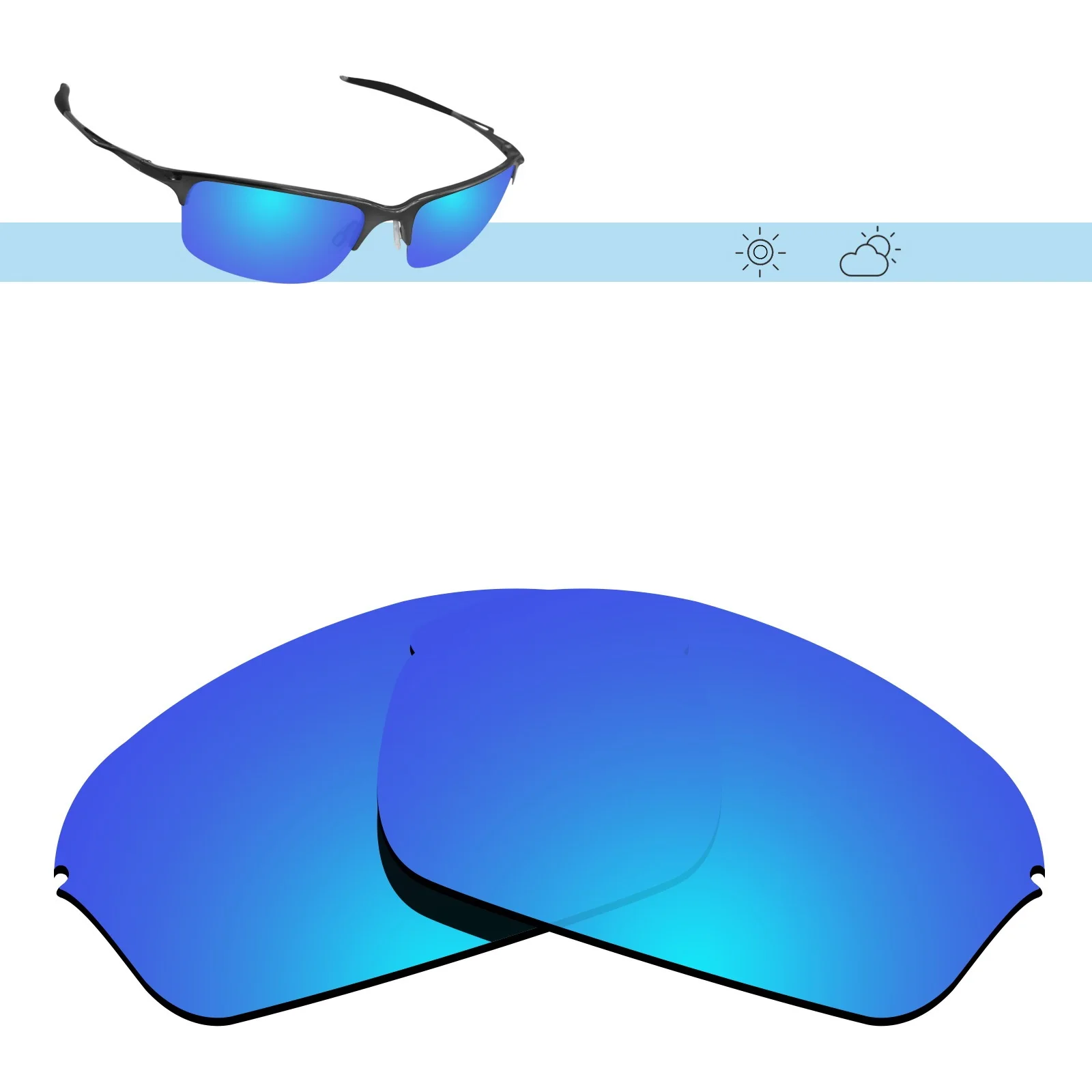 Glintbay Polarized Replacement Sunglasses Lenses for Oakley Half Wire 2.0-Multiple Options