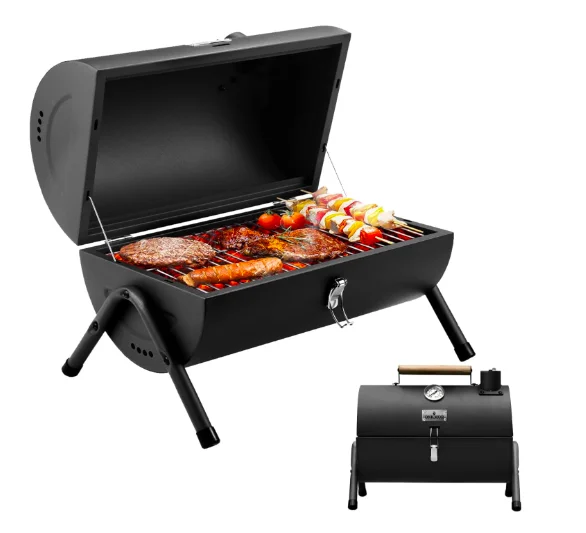 Heute New Portable Charcoal Grill, Tabletop Outdoor Barbecue Smoker, Small BBQ Grill for Outdoor Cooking Backyard