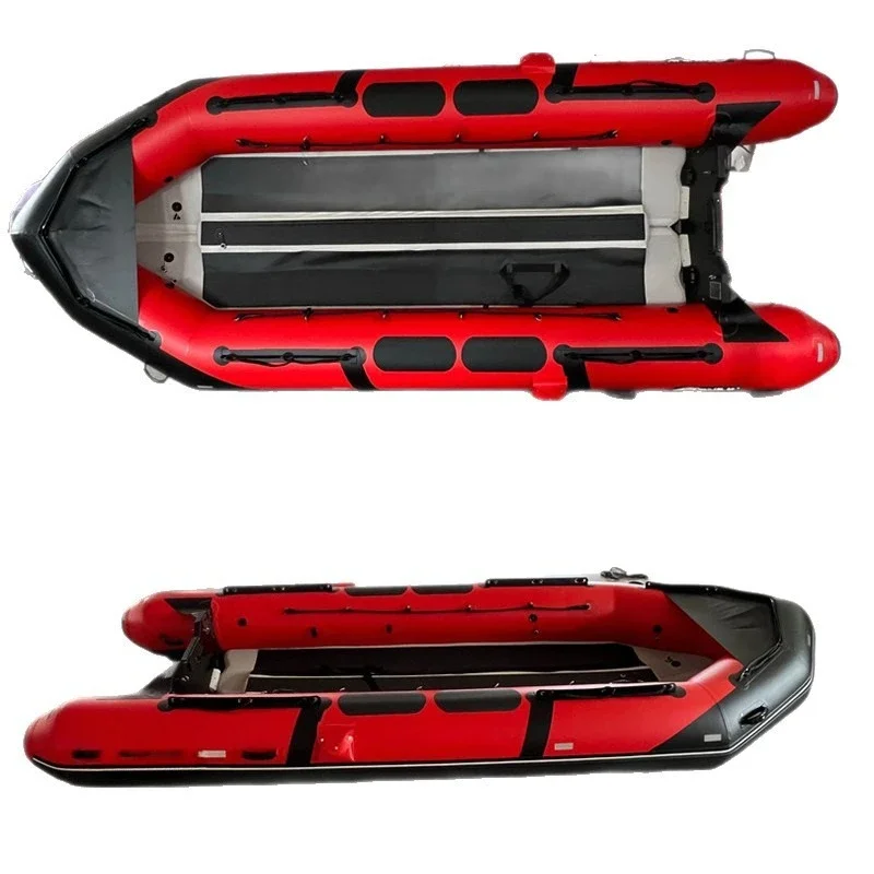 Flood control whitewater rubber boat triangular arc bow fuel tank