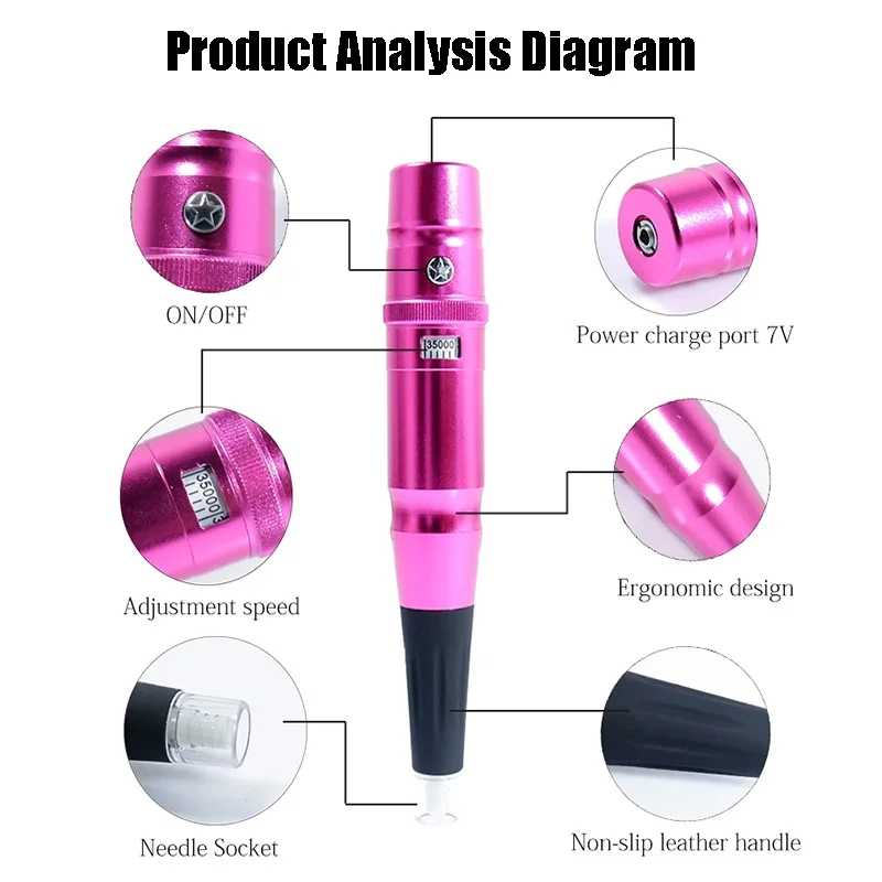Semi-Permanent Eyebrow Tattoo Machine Makeup Microblading Lip Eyeline Beauty Electric Handheld Embroidery Pen Set