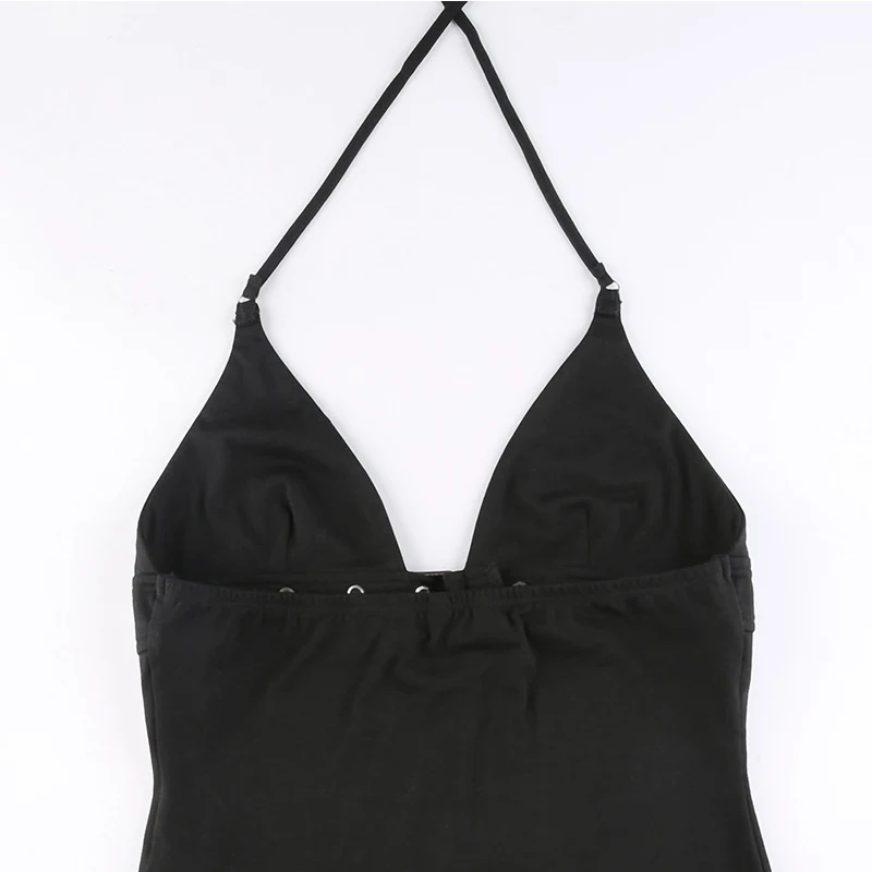 Y2k Bandage Crop Top Schwarz Rückenfreies Top Lace Up Süße Party Strand Sommer Sweats Frauen Retro Basic Mini Weste Punk – Detail 12