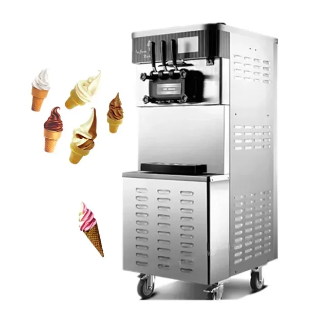 

BRENU manufacturing new snack commercial frozen yogurt maker automatic 3 flavor soft ice cream machines for making ice cream