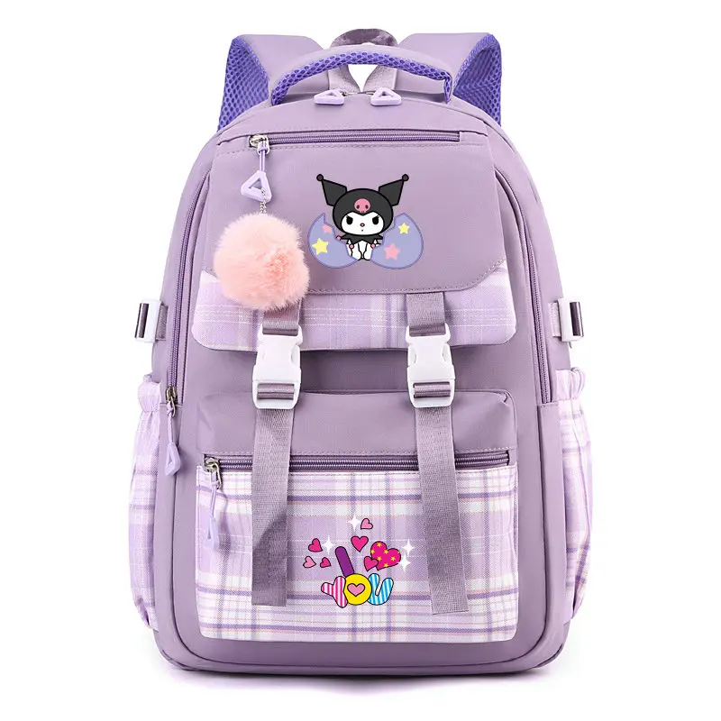 mochilas Kuromi Melody Printing School Bags Canvas Backpack For Teens Girls Large Capacity Travel Bag Mochila Birthday Gift