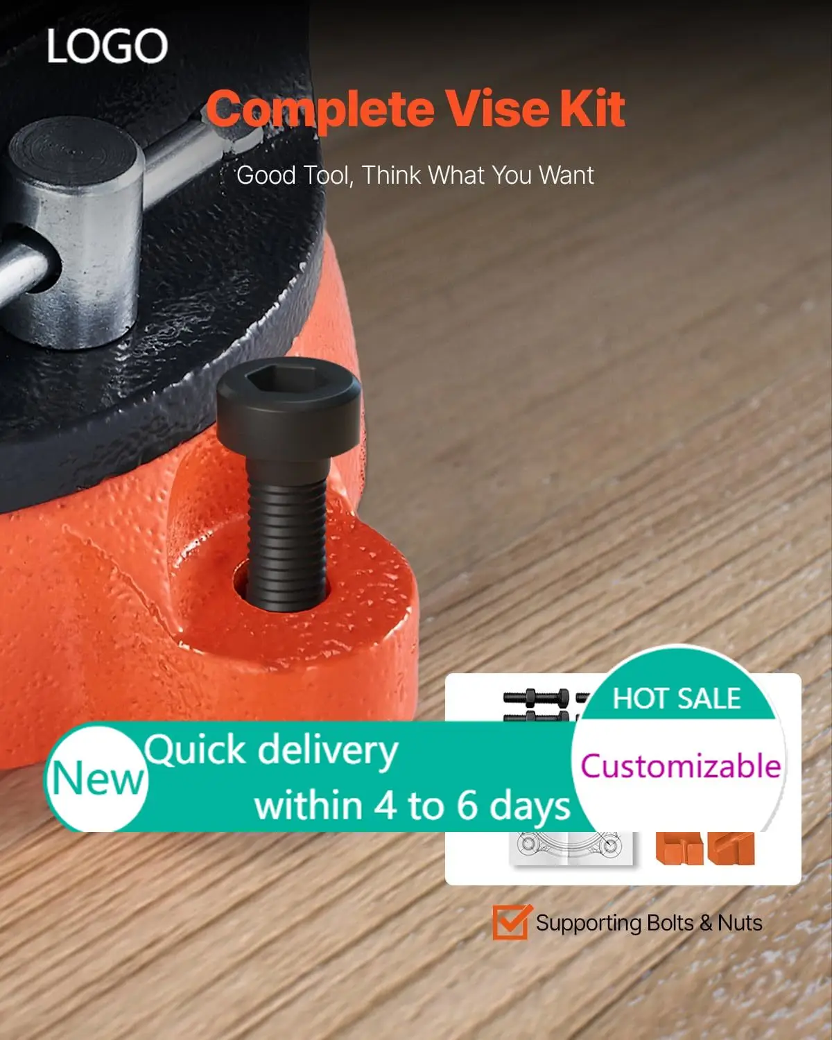 Bench Vise 8 Inch Jaw Width Multipurpose with 360-Degree Swivel Base for Drilling Pipe Cutting, with Large Anvil Area