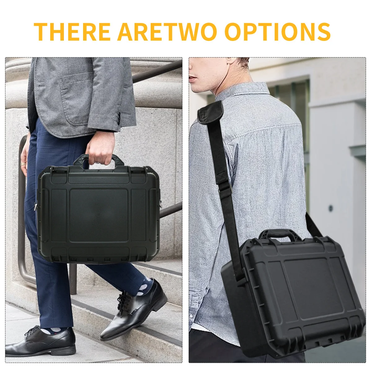 Equipment Hard Case with Pre-cut Sponge and Single Crossbody Strap